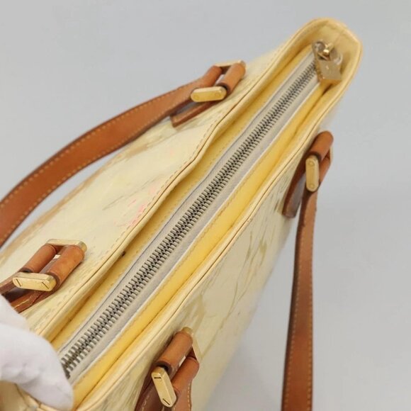 LOUIS VUITTON Monogram Vernis Houston Hand Bag Perle M91342 LV Auth 130722 - Picture 7 of 16